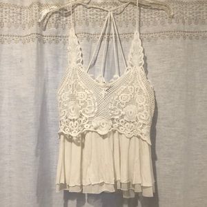 White lace tank